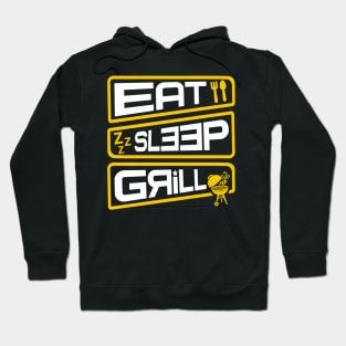 'Eat Sleep Grill' Lovely Food Barbeque Gift Hoodie